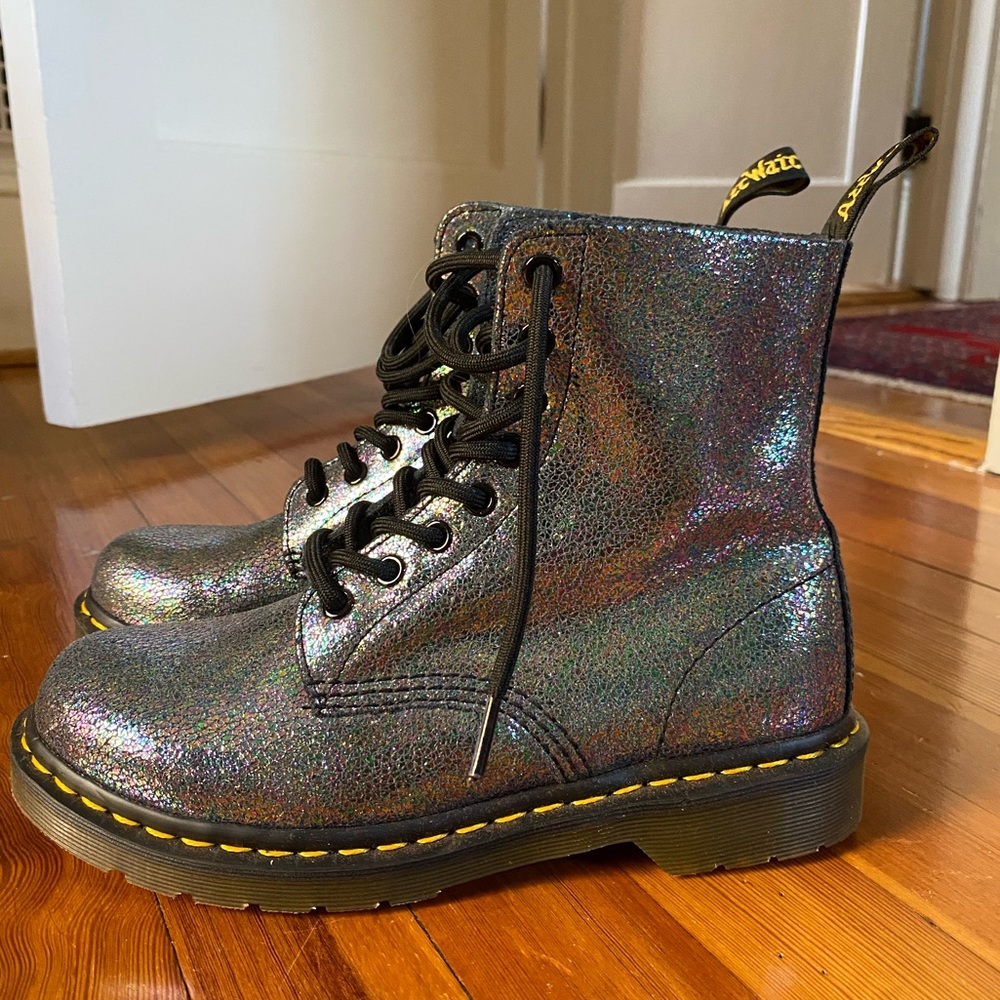 Doc Martens Silver Glitter